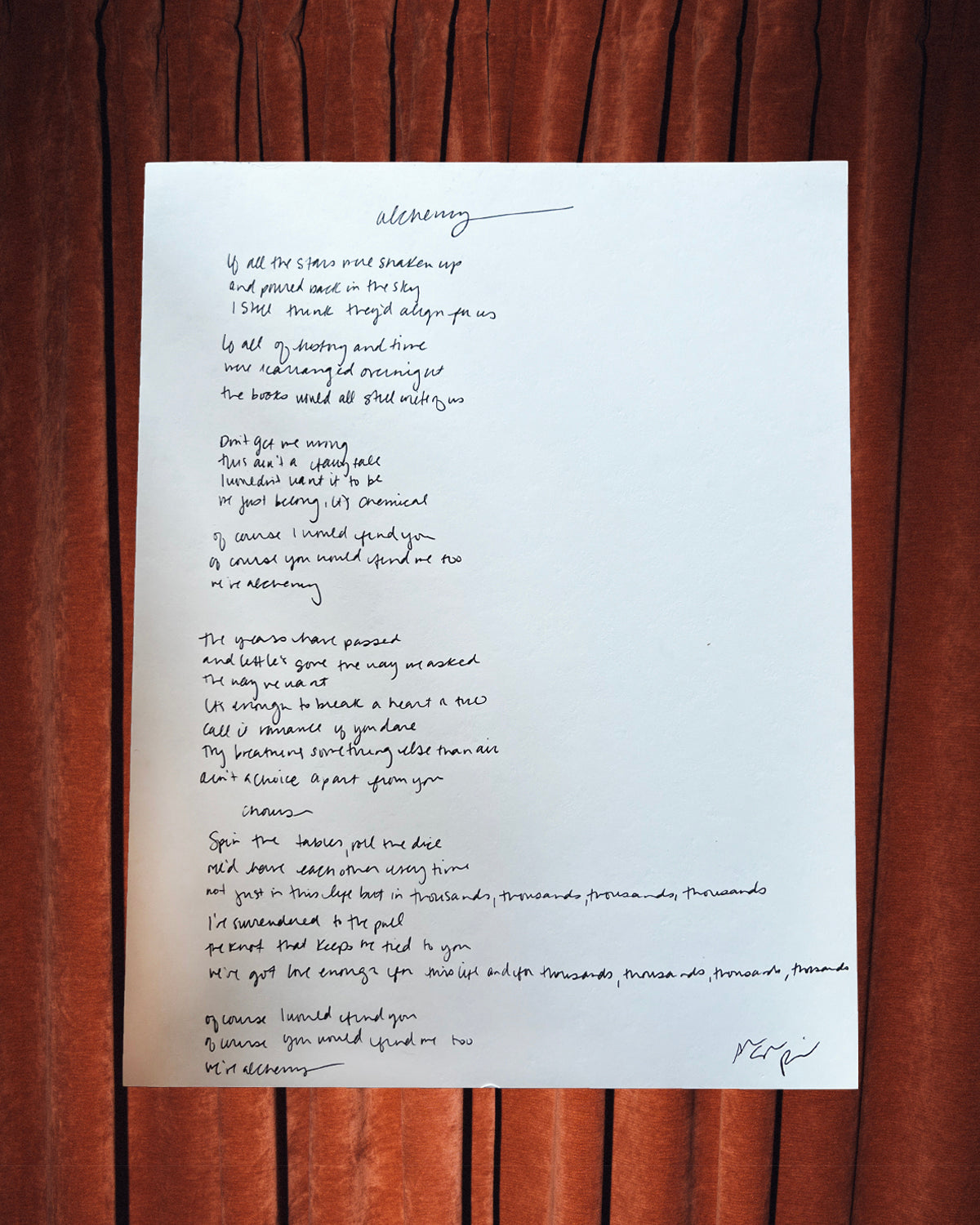 Handwritten Lyrics