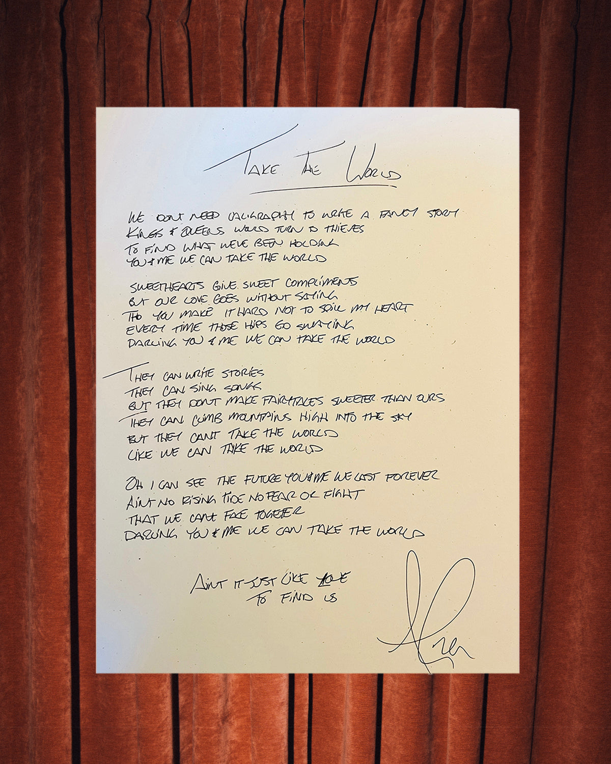 Handwritten Lyrics